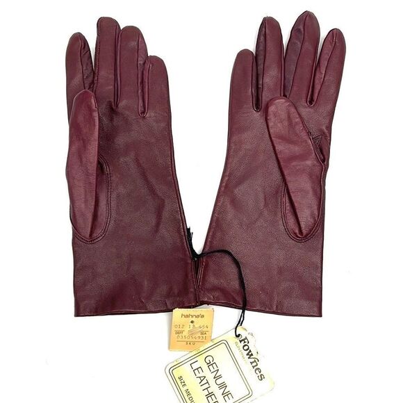 NWT Vintage FOWNES LEATHER GLOVES w/ ANTRON LINING, PHILIPPINES sz M - Picture 3 of 11